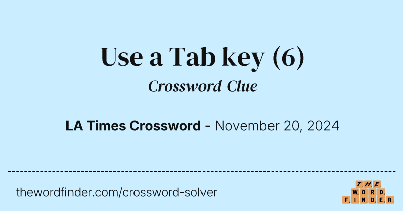 Use a Tab key crossword clue image