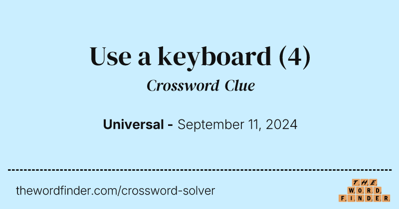 Use a keyboard crossword clue image