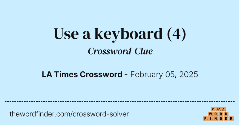 Use a keyboard crossword clue image