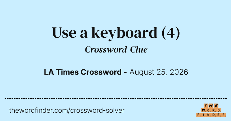 Use a keyboard crossword clue image