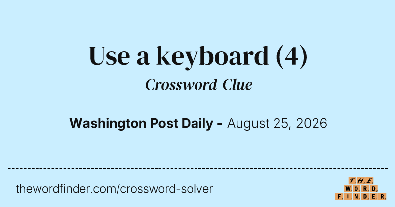 Use a keyboard crossword clue image