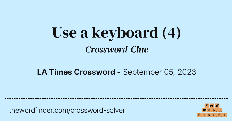 Use a keyboard crossword clue image