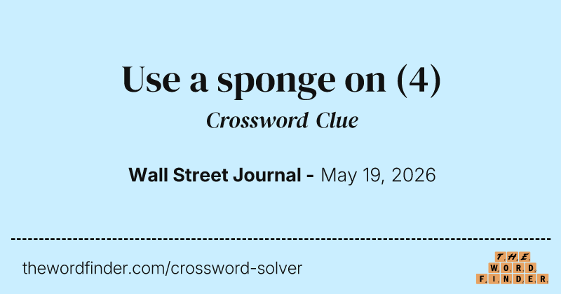 Use a sponge on crossword clue image
