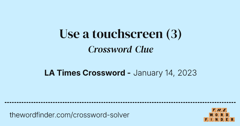 Use a touchscreen crossword clue image