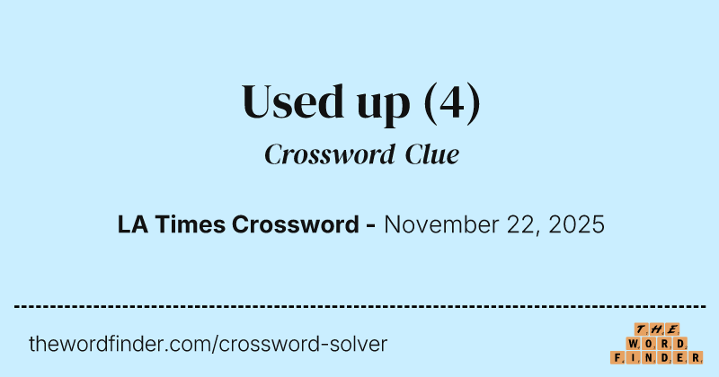 Used up crossword clue image