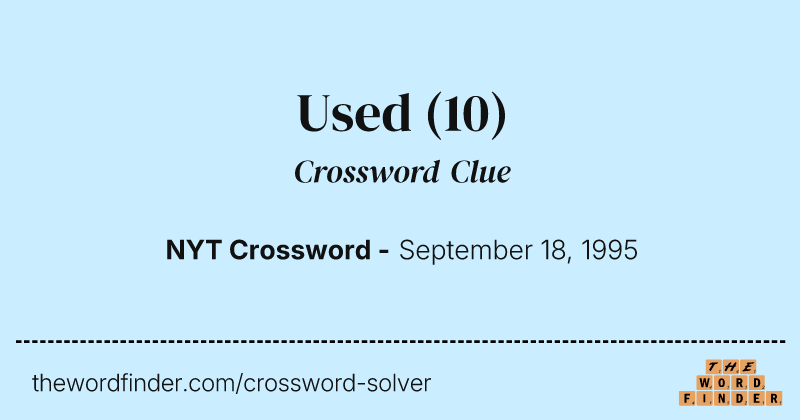 Used crossword clue image