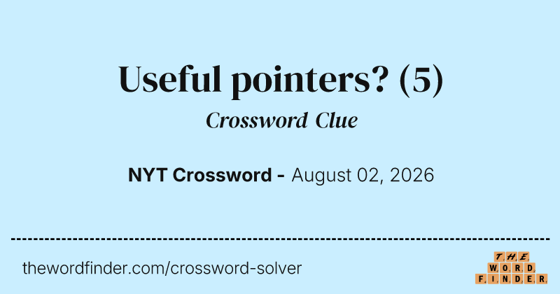 Useful pointers? crossword clue image