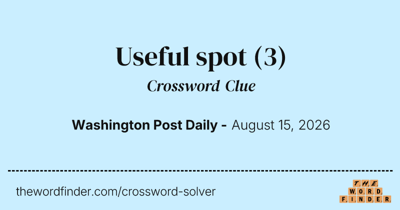 Useful spot crossword clue image