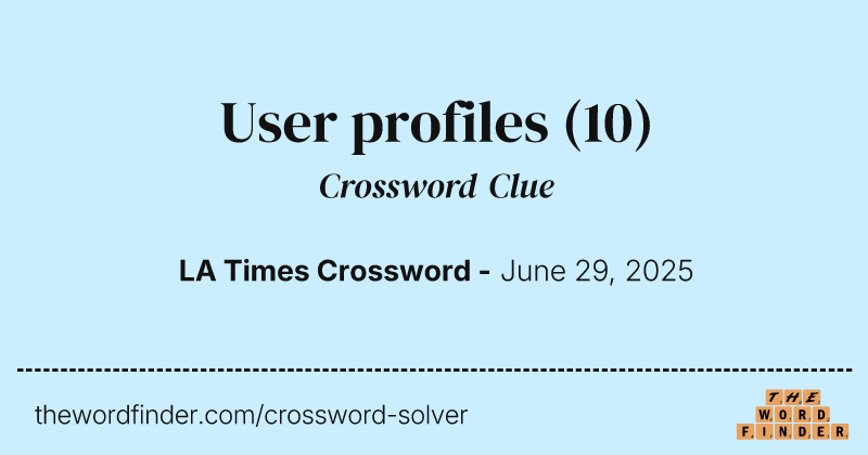 User profiles crossword clue image