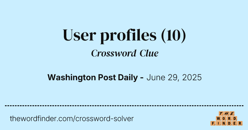 User profiles crossword clue image