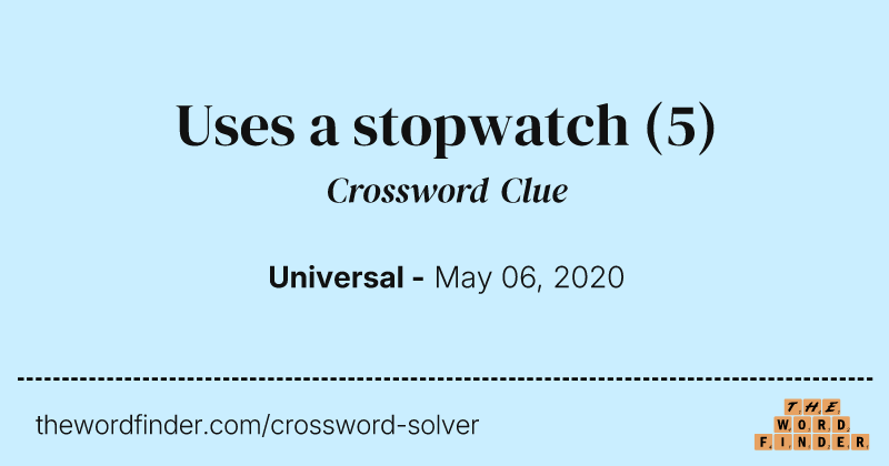 Uses a stopwatch crossword clue image
