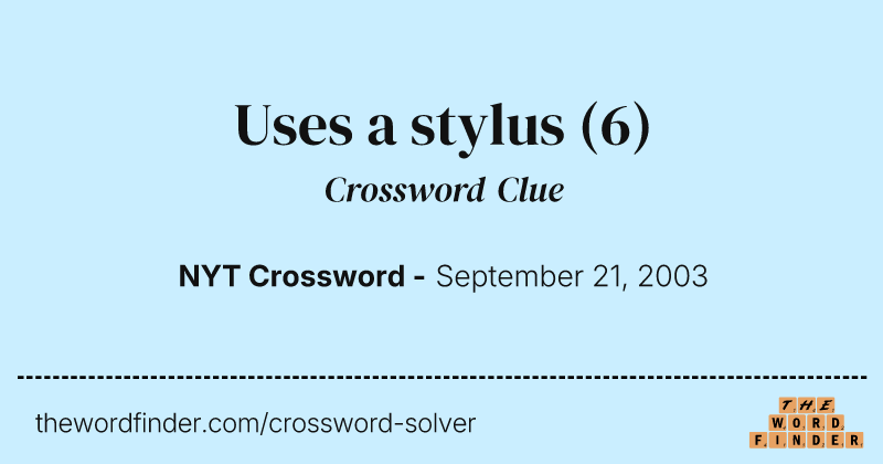 Uses a stylus crossword clue image
