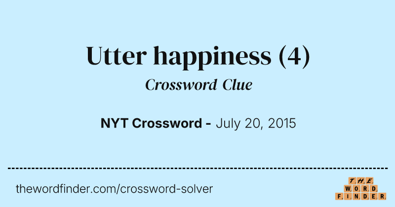 Utter happiness crossword clue image