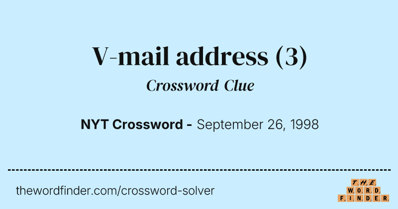 V-mail address crossword clue image