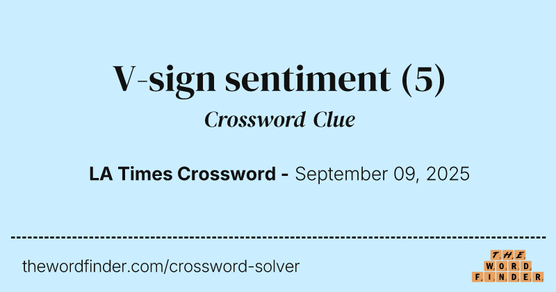 V-sign sentiment crossword clue image