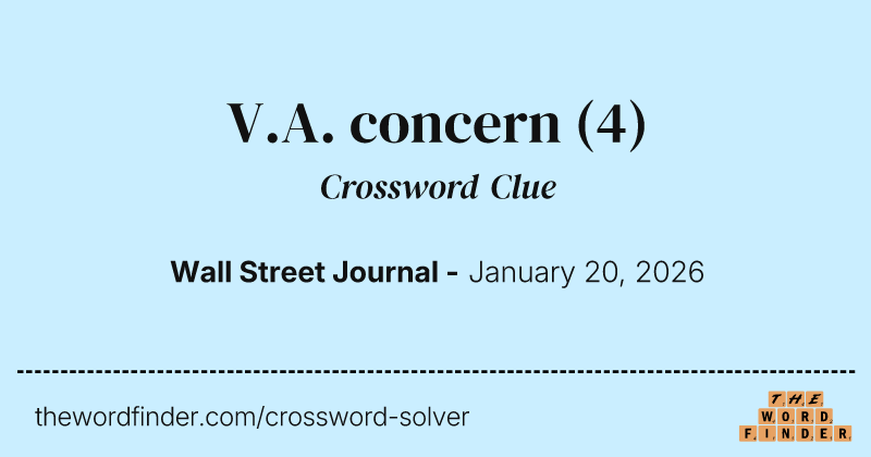 V.A. concern crossword clue image