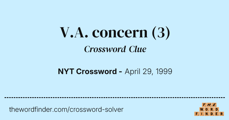 V.A. concern crossword clue image