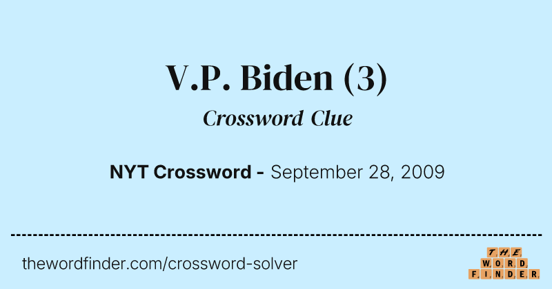 V.P. Biden crossword clue image