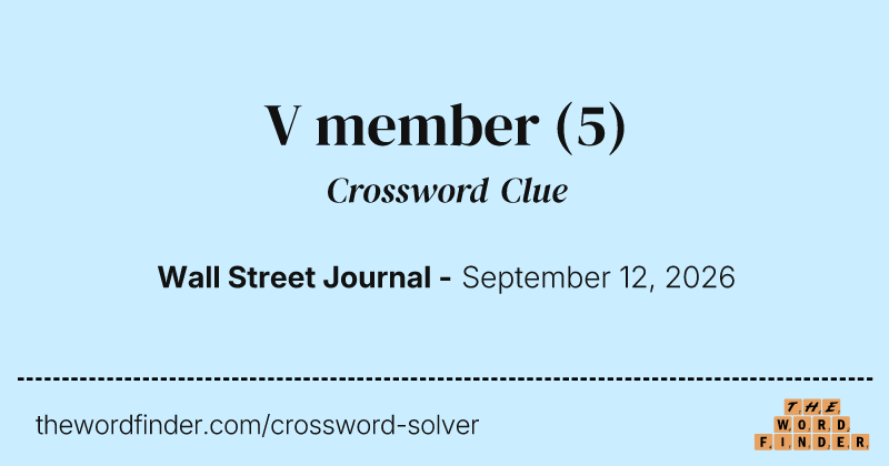 V member crossword clue image