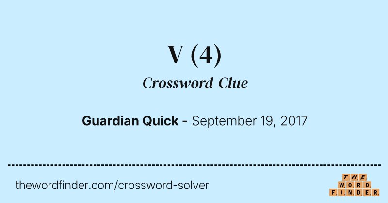 V crossword clue image