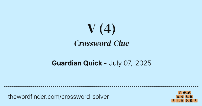 V crossword clue image