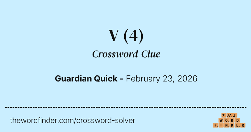 V crossword clue image