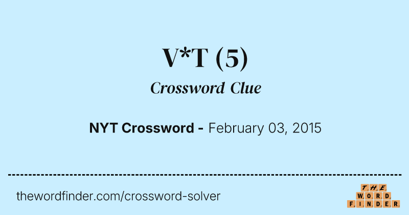 V*T crossword clue image