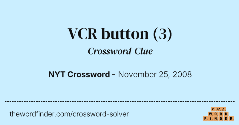 VCR button crossword clue image