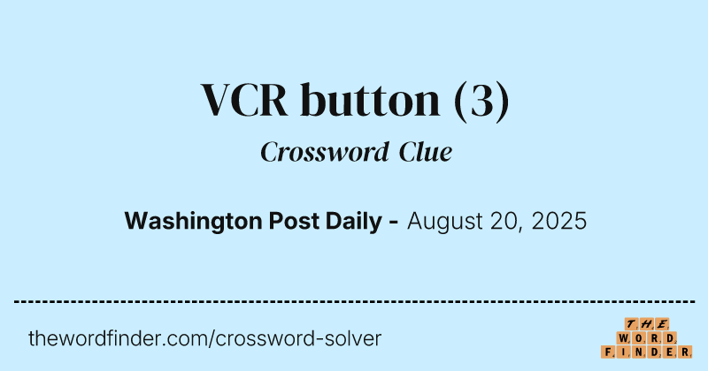 VCR button crossword clue image