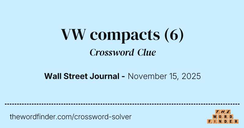 VW compacts crossword clue image