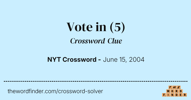 Vote in crossword clue image