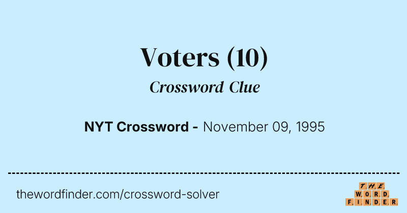 Voters crossword clue image