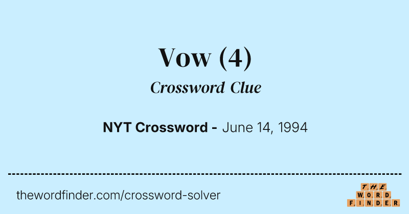 Vow crossword clue image