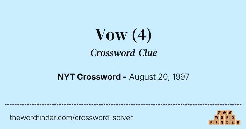 Vow crossword clue image