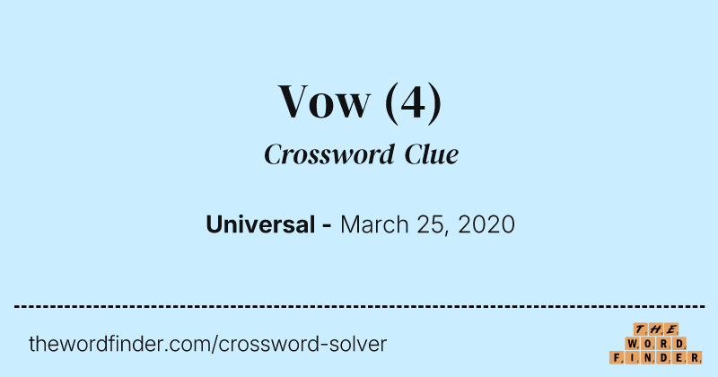 Vow crossword clue image