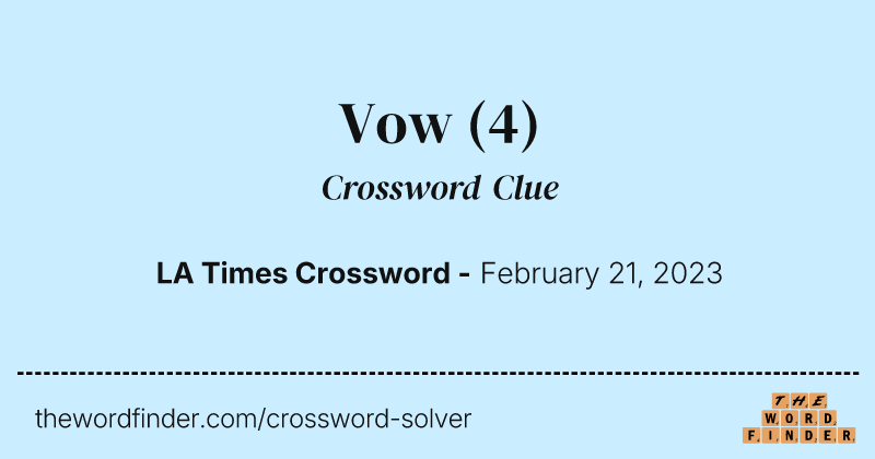 Vow crossword clue image