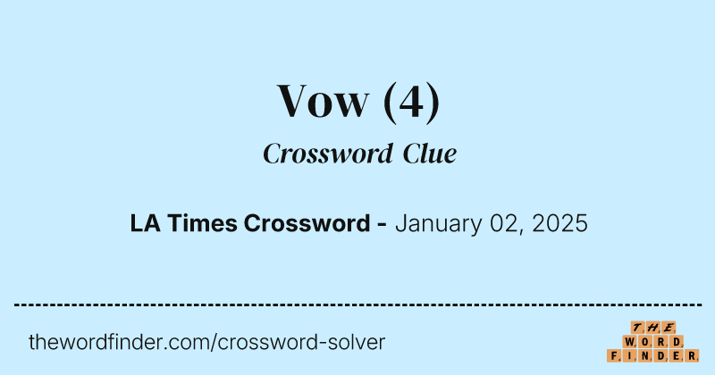 Vow crossword clue image