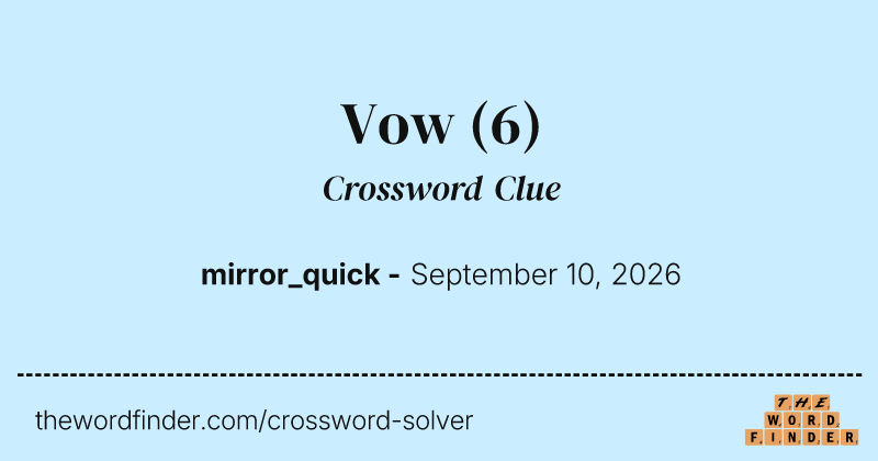 Vow crossword clue image