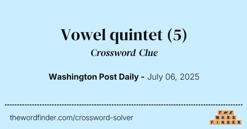 Vowel quintet crossword clue image