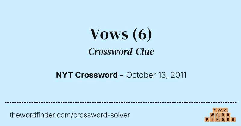 Vows crossword clue image