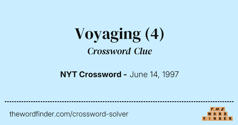 Voyaging crossword clue image