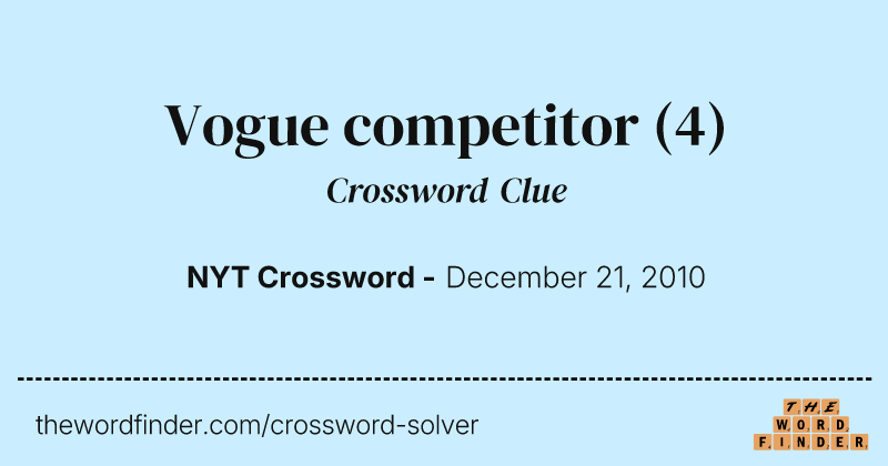 Vogue competitor crossword clue image