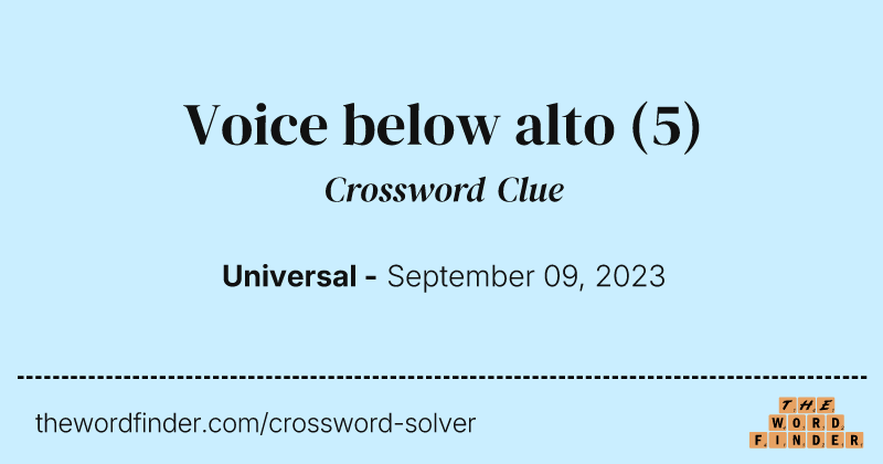 Voice below alto crossword clue image