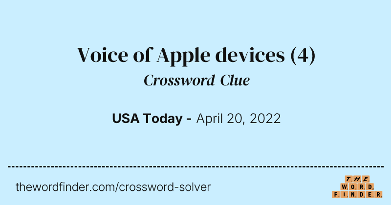 Voice of Apple devices crossword clue image