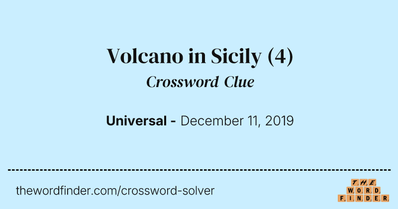 Volcano in Sicily crossword clue image