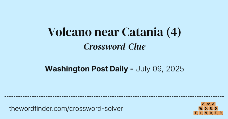 Volcano near Catania crossword clue image