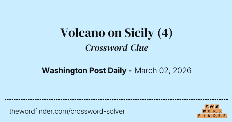 Volcano on Sicily crossword clue image