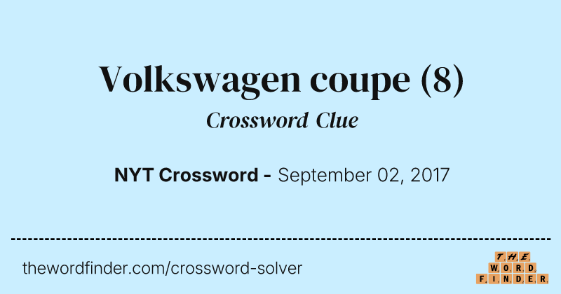 Volkswagen coupe crossword clue image