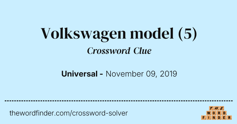 Volkswagen model crossword clue image