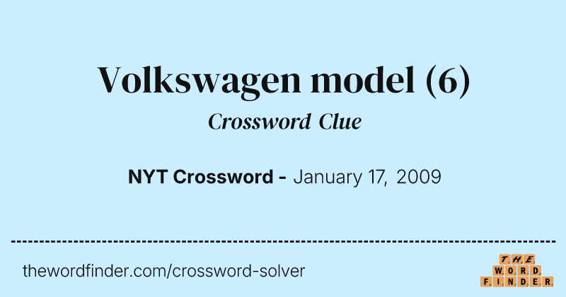 Volkswagen model crossword clue image